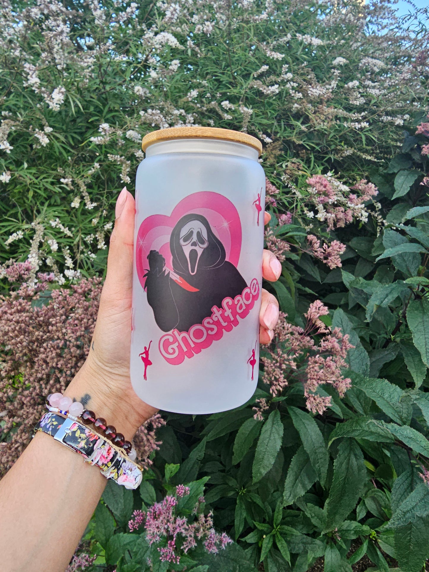 'Ghostface Barbie' Libbey Glass Can