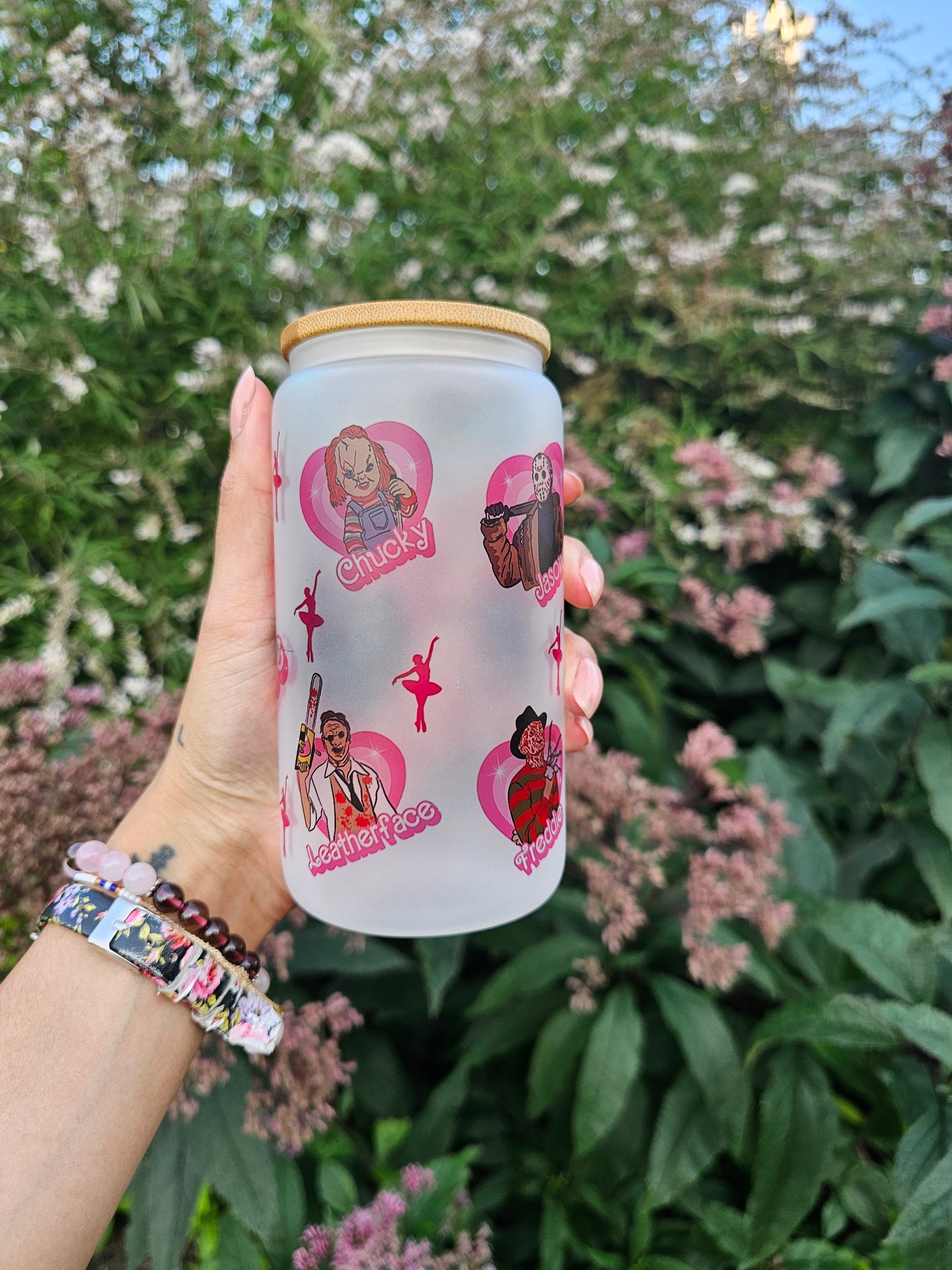 'Ghostface Barbie' Libbey Glass Can