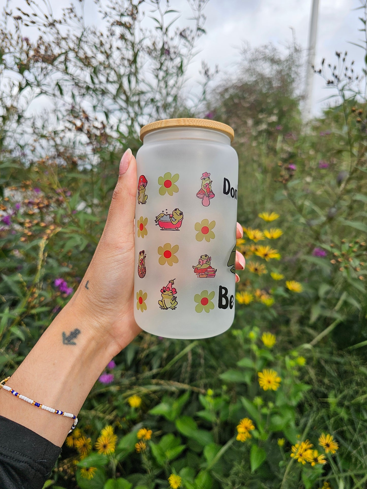 'Don't Be Sad, Be Hoppy' Libbey Glass Can
