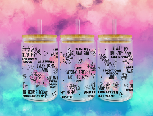 'Positive Mental Health' Libbey Glass Can