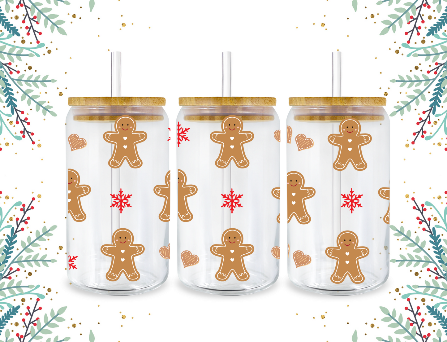 'Gingerbread Heart' Libbey Glass Can