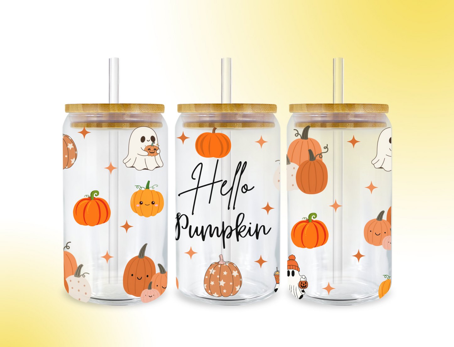 'Hello Pumpkin' Libbey Glass Can