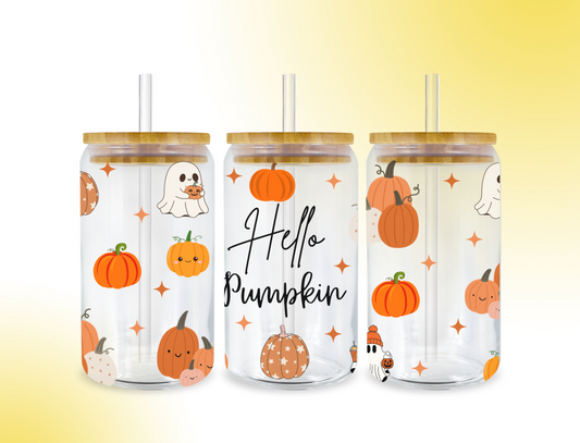 'Hello Pumpkin' Libbey Glass Can