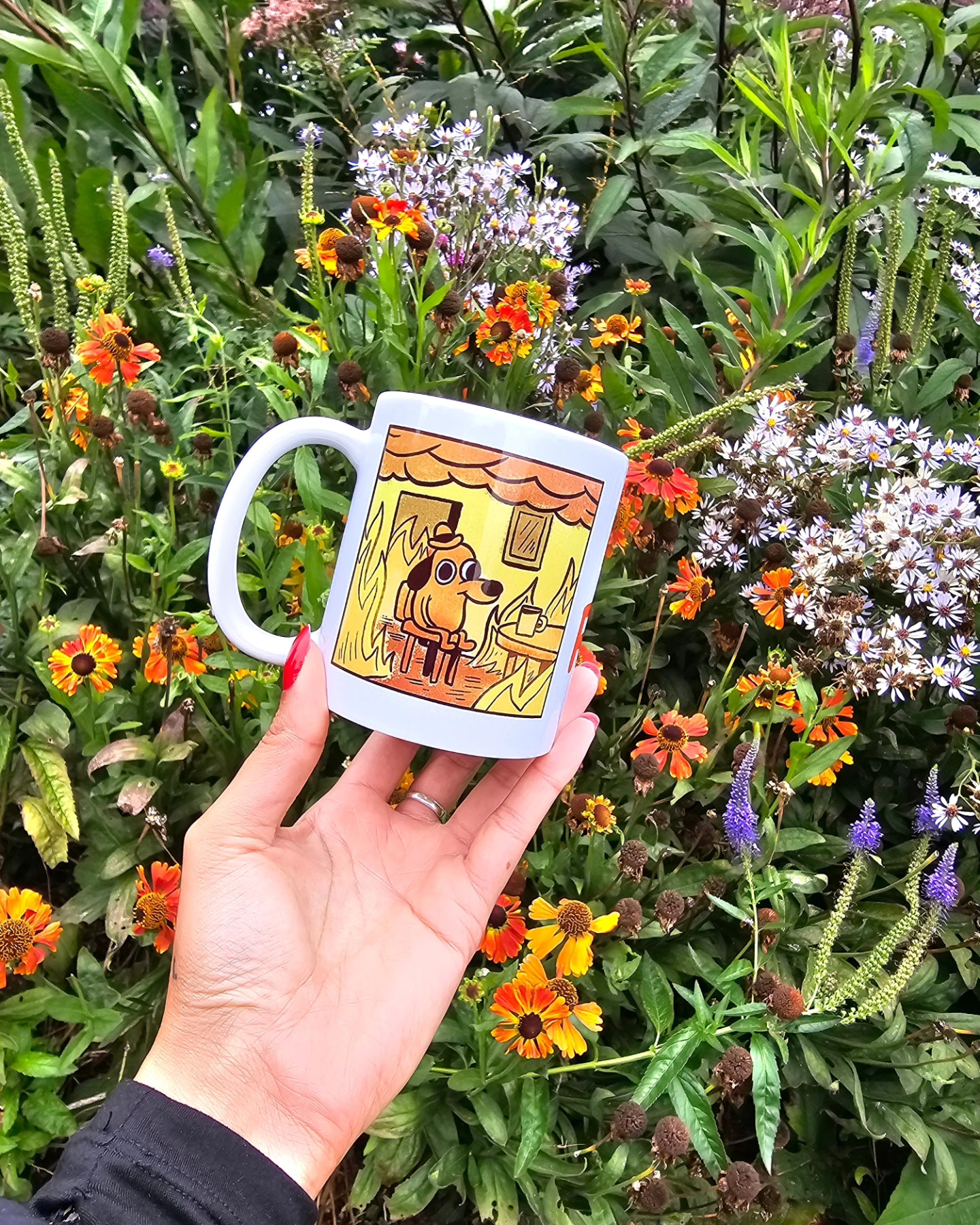 'This Is Fine' Dog Meme Coffee Mug